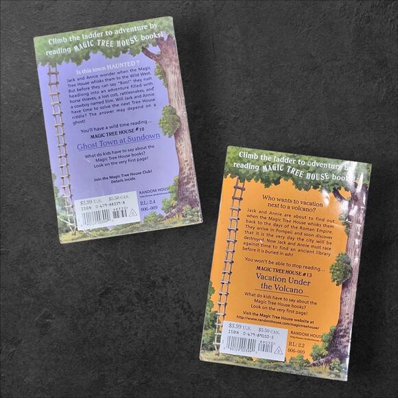 Magic Tree House Lot #10 & #13 90s Early Prints Ghost Town & Volcano Vintage - Picture 2 of 4